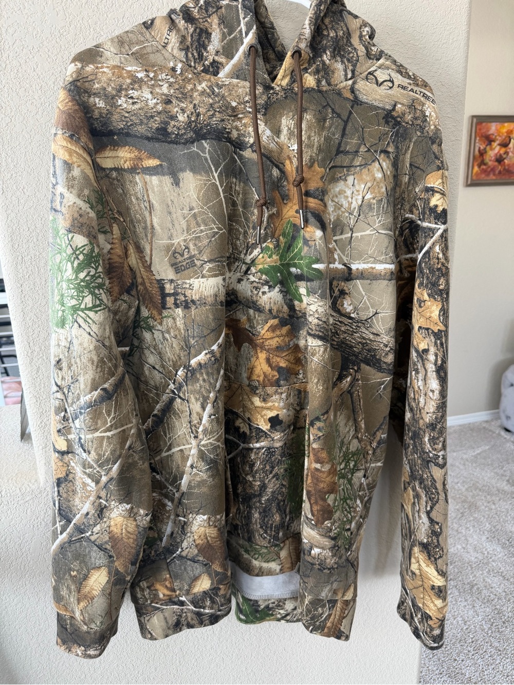 Realtree Men's Hooded Camo Performance Pullover - Brown/Green